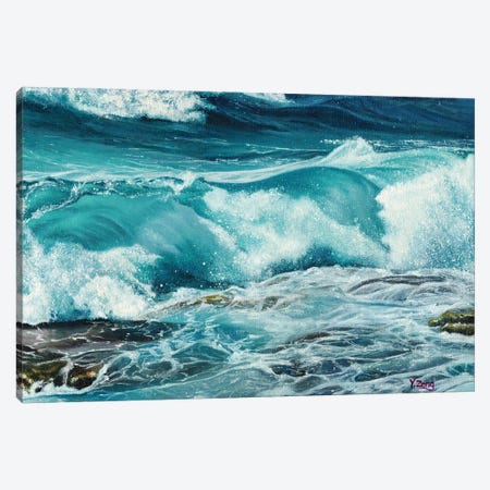 Waves Canvas Print #YZG17} by Yue Zeng Canvas Wall Art