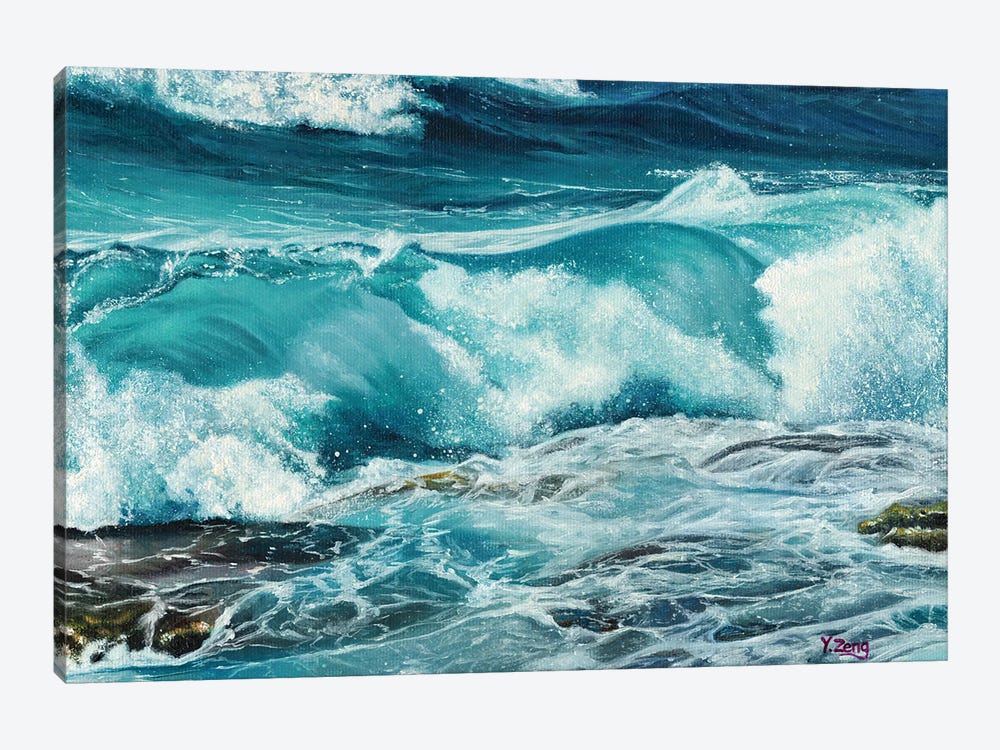 Waves by Yue Zeng 1-piece Canvas Wall Art