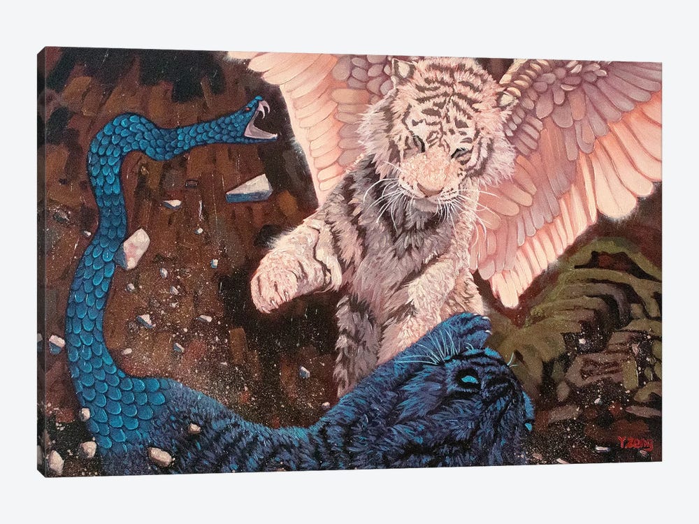 Angel And Demon Fantasy Oil Painting Tigers by Yue Zeng 1-piece Canvas Print