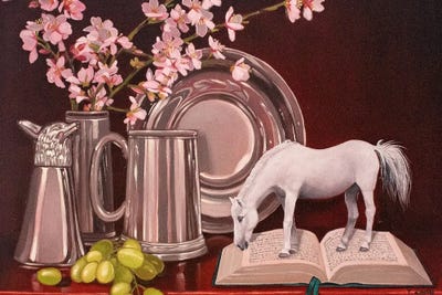 Miniature Horse Fantasy Oil Painting by Yue Zeng canvas print
