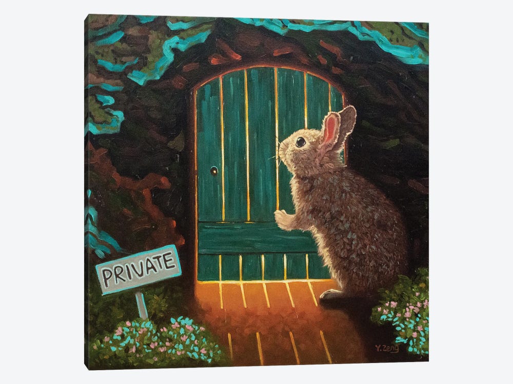 Knock Knock Rabbit Fantasy by Yue Zeng 1-piece Canvas Artwork