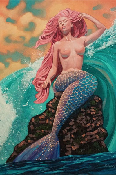 Mermaid Fantasy Oil Painting by Yue Zeng canvas print