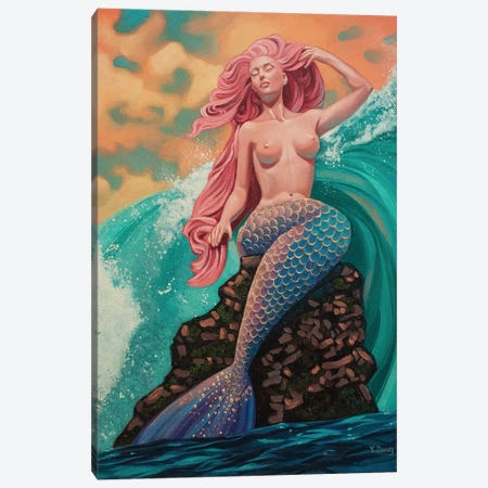 Mermaid Fantasy Oil Painting Canvas Print #YZG188} by Yue Zeng Canvas Print
