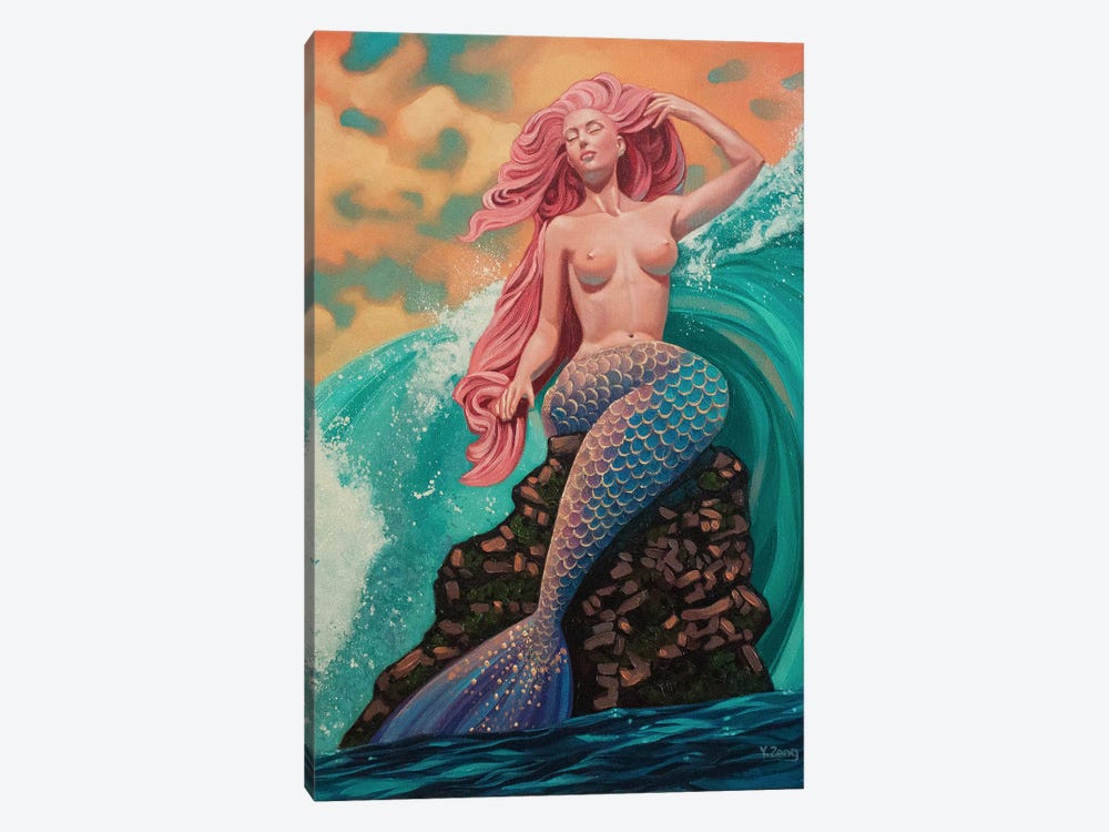 Mermaid Fantasy Oil Painting by Yue Zeng 1-piece Canvas Artwork