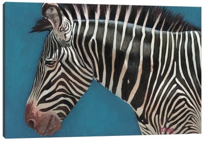 Zebra Profile Canvas Art Print - Fine Art Safari