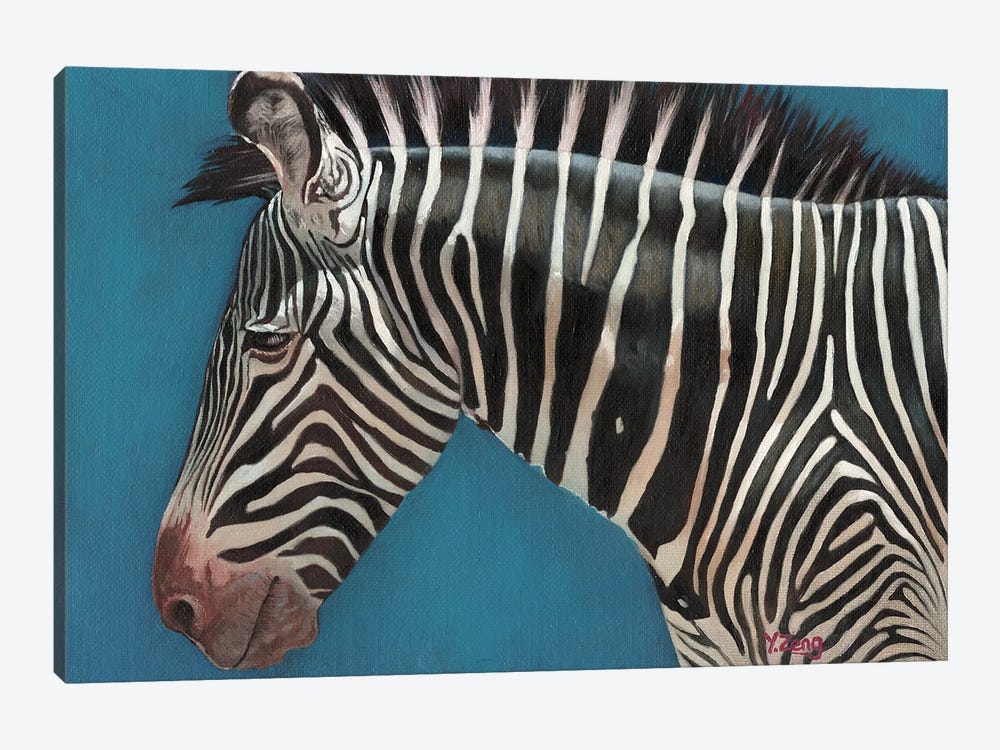 Zebra Profile by Yue Zeng 1-piece Canvas Art Print