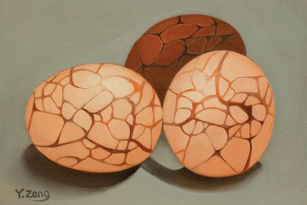 Three Tea Eggs Oil Painting