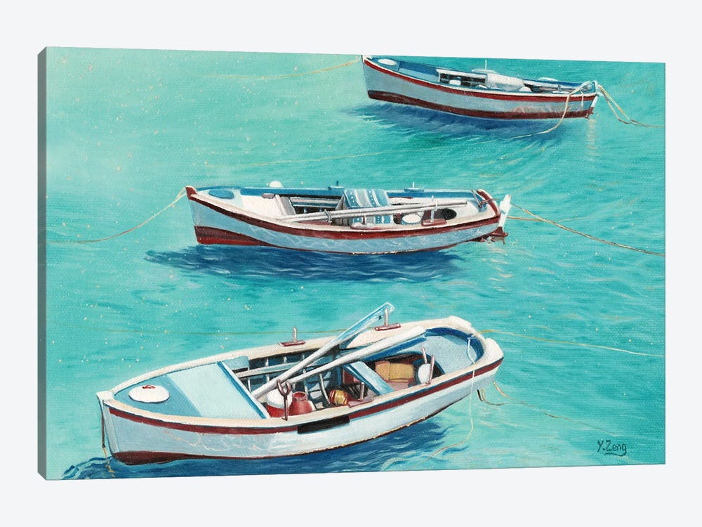3 Boats by Yue Zeng 1-piece Canvas Art Print