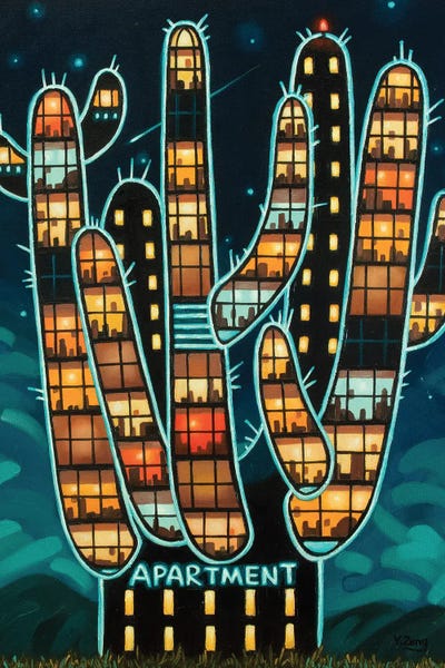 Cactus Apartment by Yue Zeng framed wall art