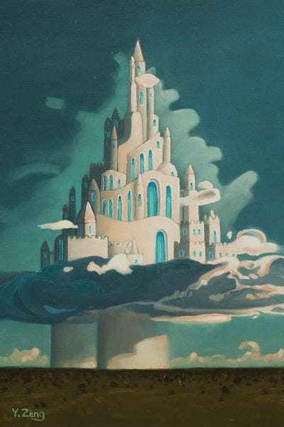 Castle On Cloud by Yue Zeng framed wall art