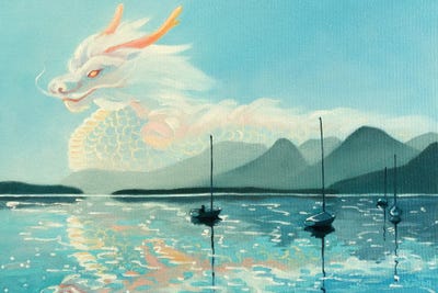 Dragon In Distance by Yue Zeng framed wall art