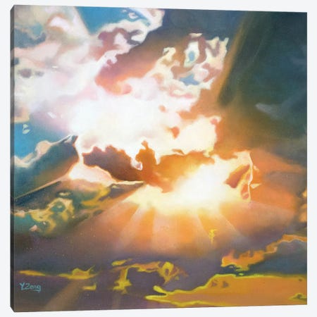 Sunbeam Through Clouds Canvas Print #YZG21} by Yue Zeng Canvas Artwork