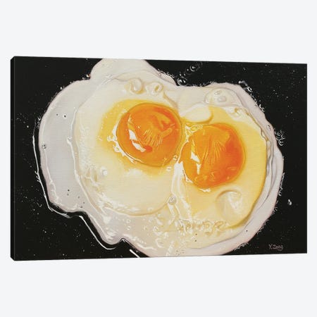 Two Fried Eggs Canvas Print #YZG22} by Yue Zeng Canvas Artwork