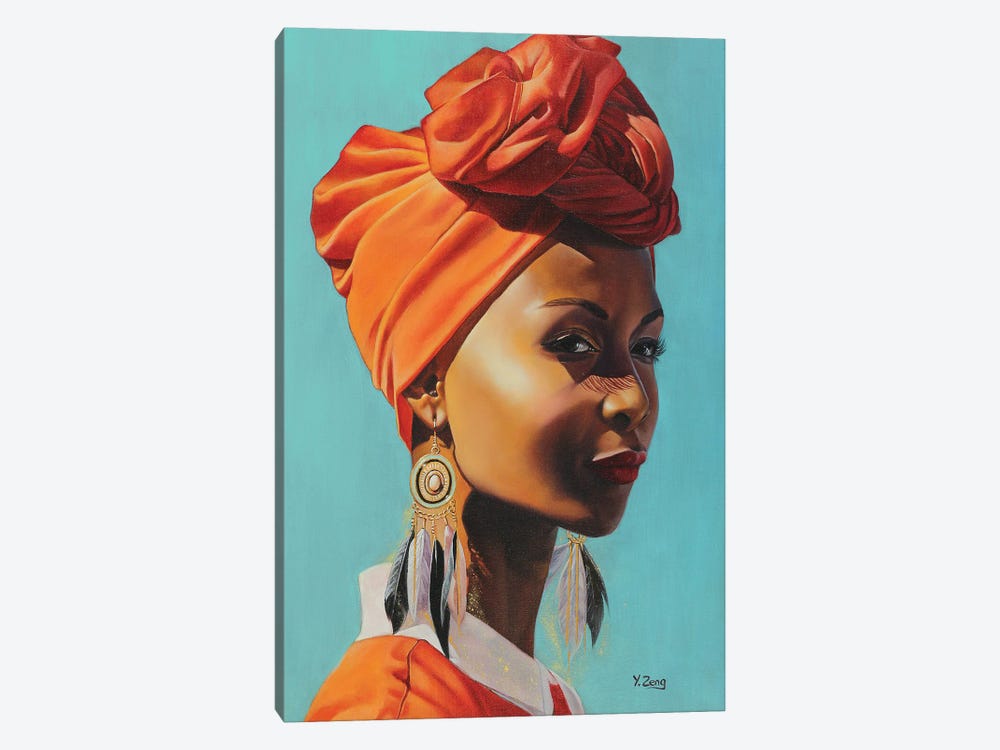 African Female Portrait by Yue Zeng 1-piece Canvas Print