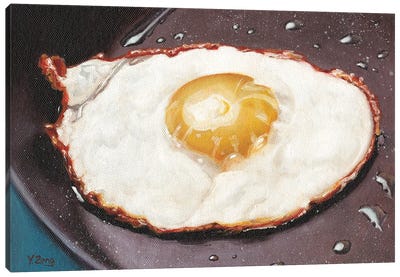 One Fried Egg Canvas Art Print - Egg Art