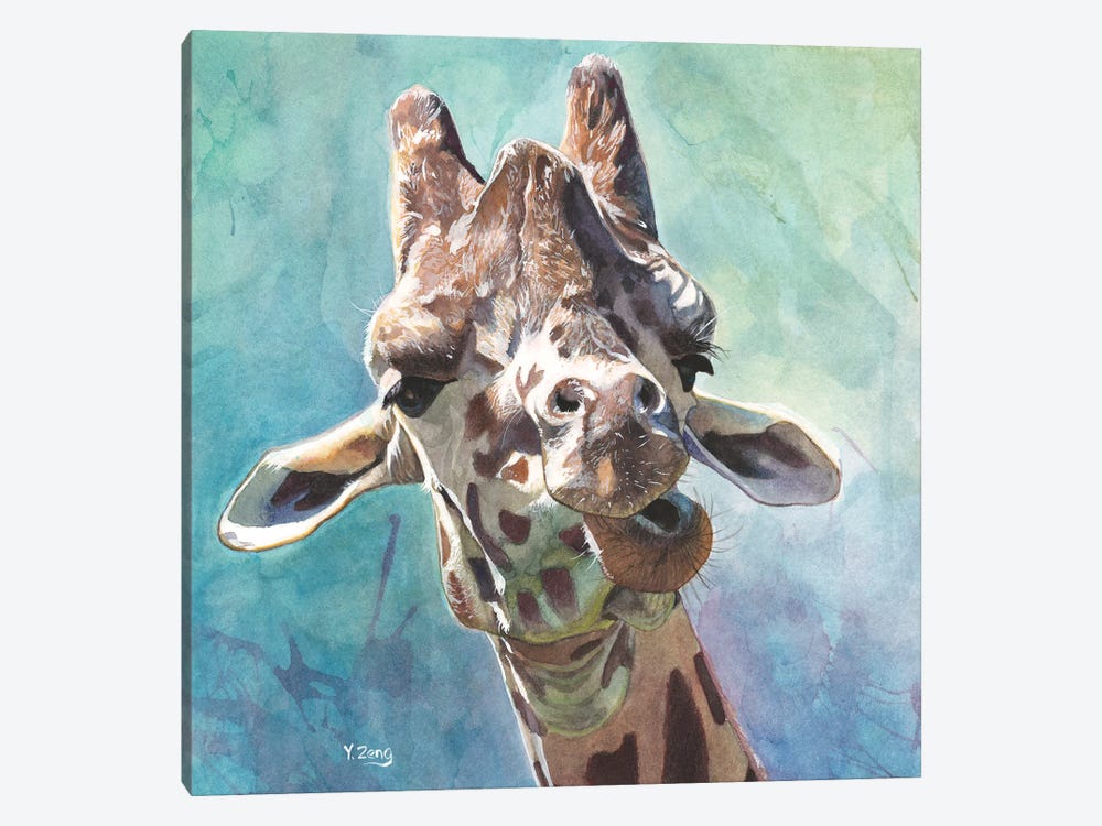 Giraffe Portrait by Yue Zeng 1-piece Canvas Wall Art