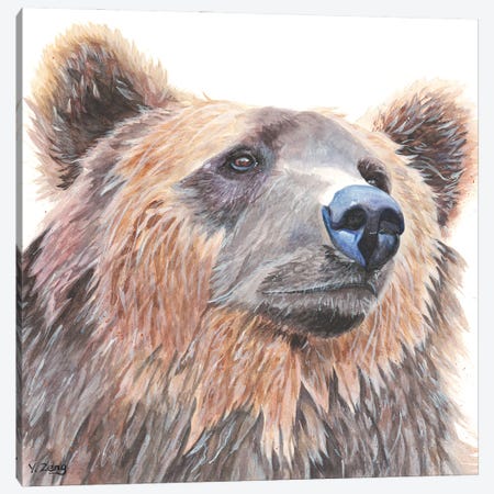 Grizzly Bear Portrait Canvas Print #YZG29} by Yue Zeng Canvas Wall Art