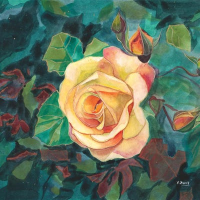 Yellow Roses by Yue Zeng framed wall art