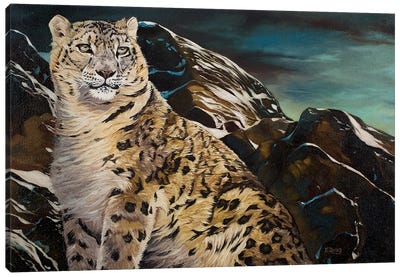Mountain Spirit Snow Leopard Canvas Art Print - Yue Zeng