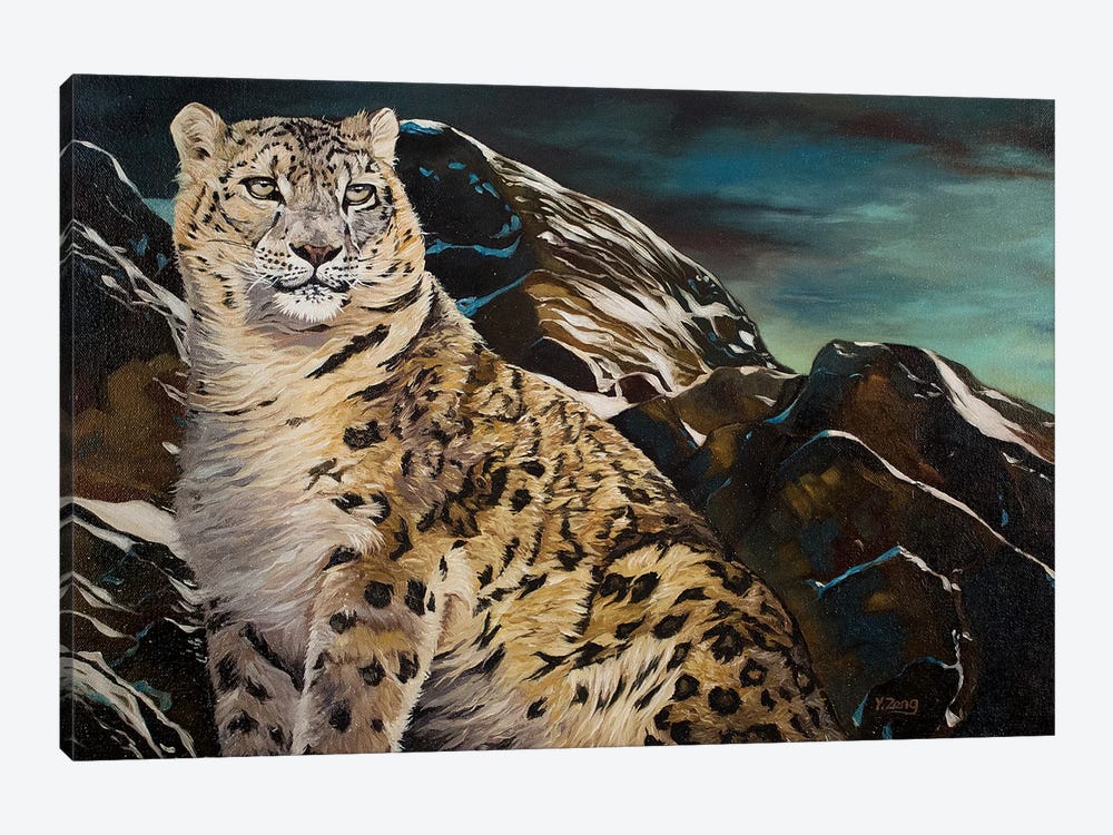 Mountain Spirit Snow Leopard by Yue Zeng 1-piece Canvas Wall Art