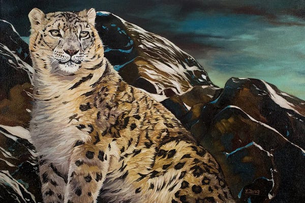 Leopards: Mountain Spirit Snow Leopard by Yue Zeng