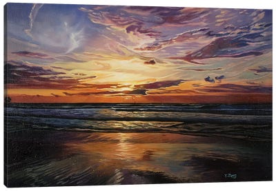 Sunset At Sea Canvas Art Print