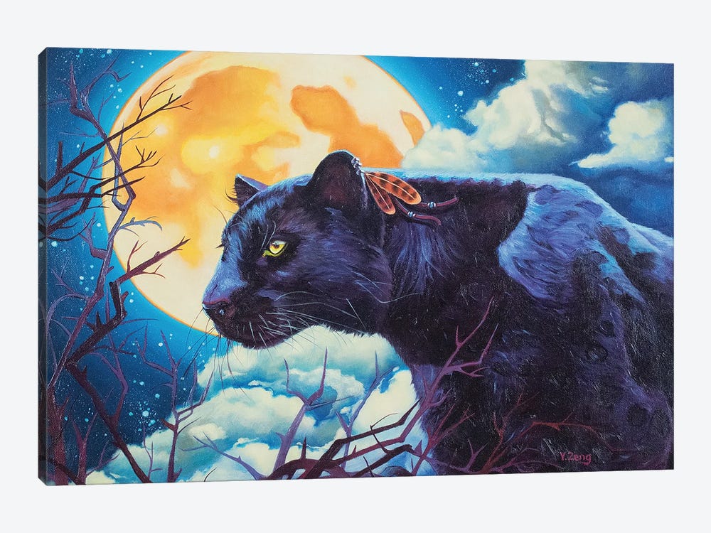 Night Watcher Black Panther by Yue Zeng 1-piece Canvas Artwork
