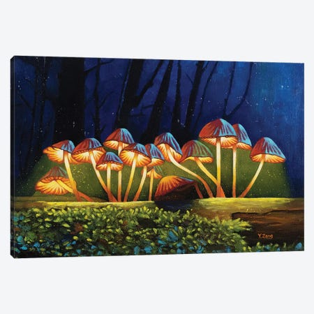 Nightlights Glowing Mushrooms Canvas Print #YZG58} by Yue Zeng Canvas Art Print