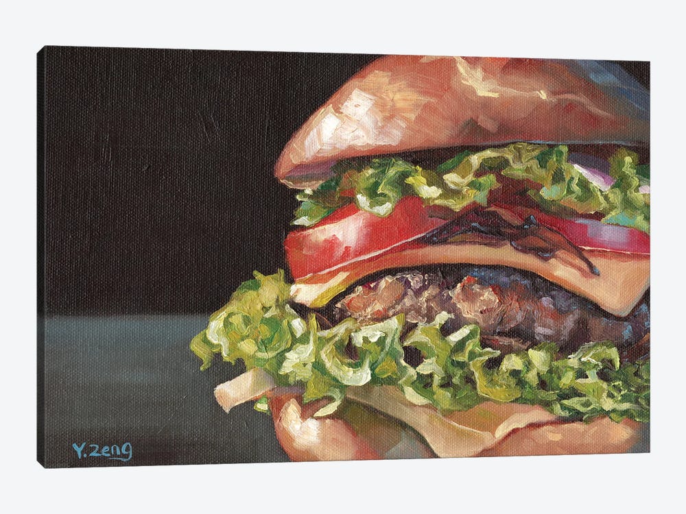 Hamburger by Yue Zeng 1-piece Canvas Wall Art