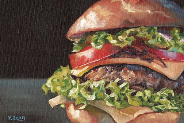 Simple Pleasures: Hamburger by Yue Zeng