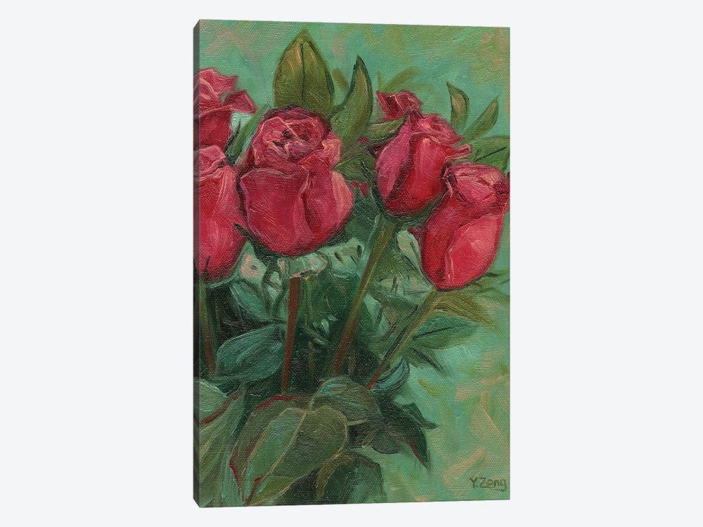 Red Roses by Yue Zeng 1-piece Canvas Wall Art