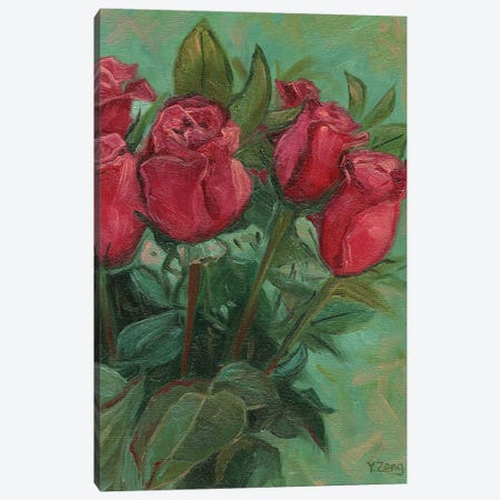 Red Roses Canvas Print #YZG62} by Yue Zeng Canvas Art