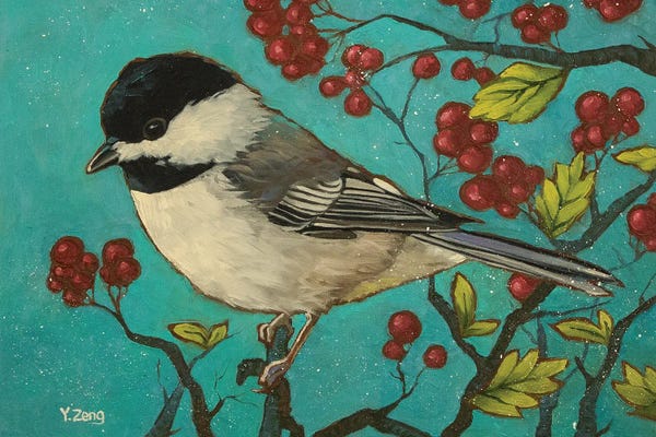 Berries: Chickadee Bird by Yue Zeng