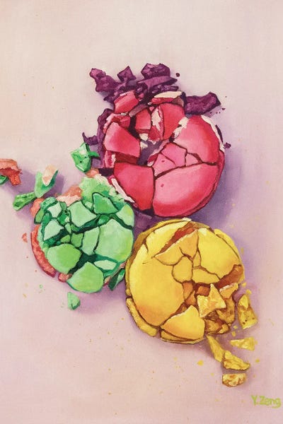 Macarons by Yue Zeng framed canvas print