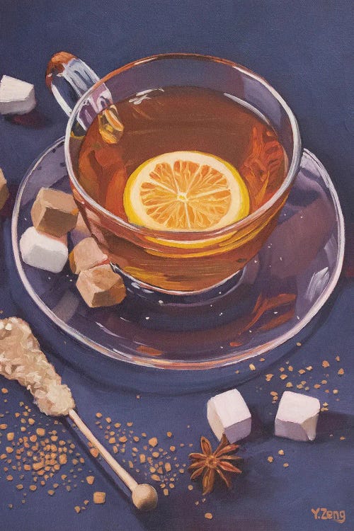 Lemon Tea And Sugar Cubes