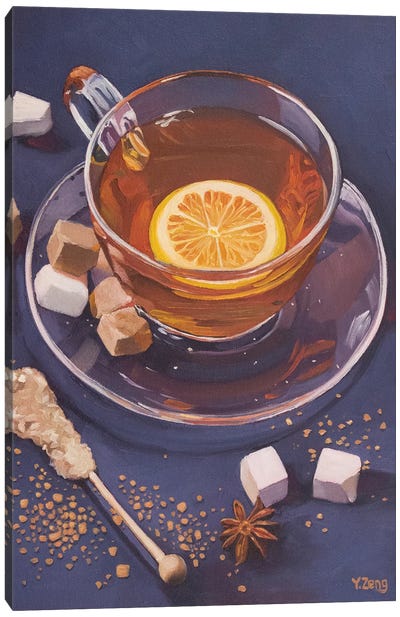 Lemon Tea And Sugar Cubes Canvas Art Print - Yue Zeng