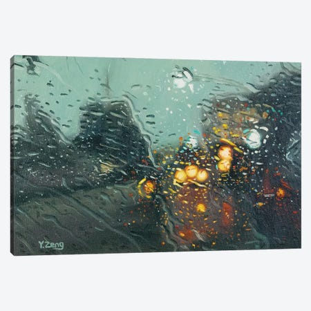 Rainy Street Canvas Print #YZG73} by Yue Zeng Canvas Print