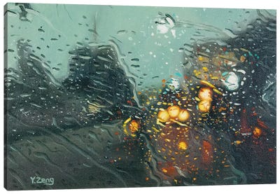 Rainy Street Canvas Art Print - Yue Zeng