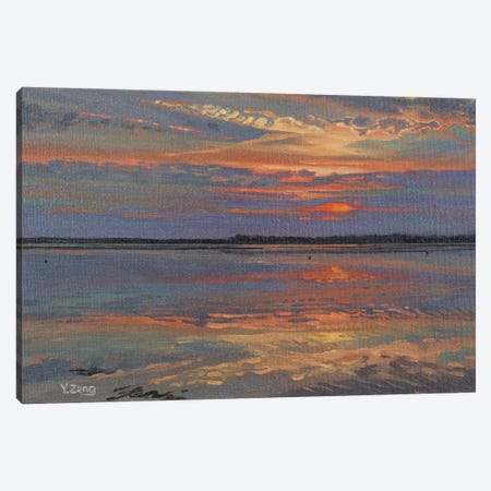 Lake Sunset Canvas Print #YZG75} by Yue Zeng Canvas Art