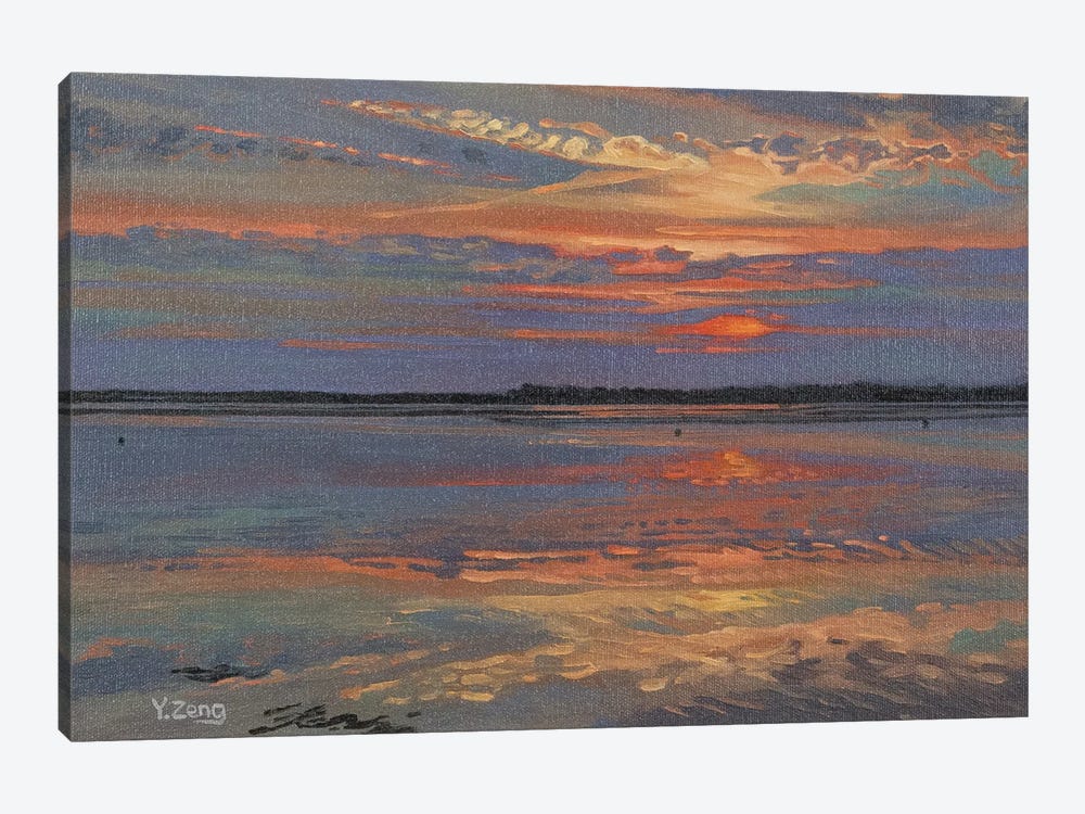 Lake Sunset by Yue Zeng 1-piece Canvas Art
