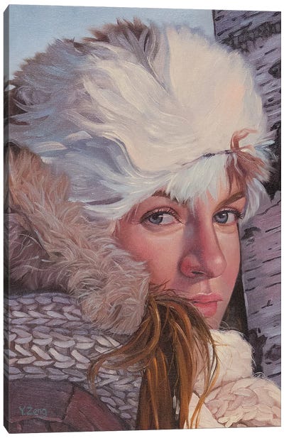 Winter Female Portrait Canvas Art Print - Yue Zeng