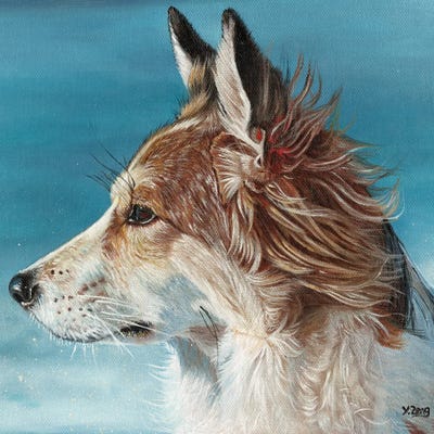 Corgi Profile by Yue Zeng metal wall art