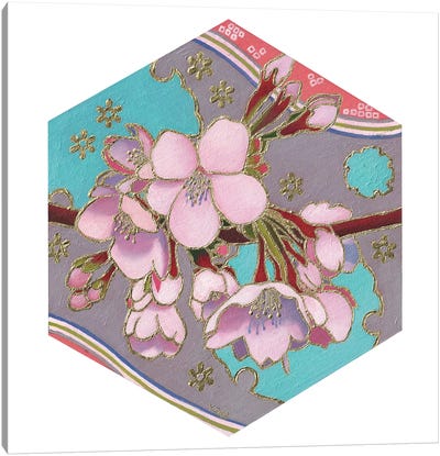 Sakura Haruyuki Hexagon Canvas Art Print - Yue Zeng