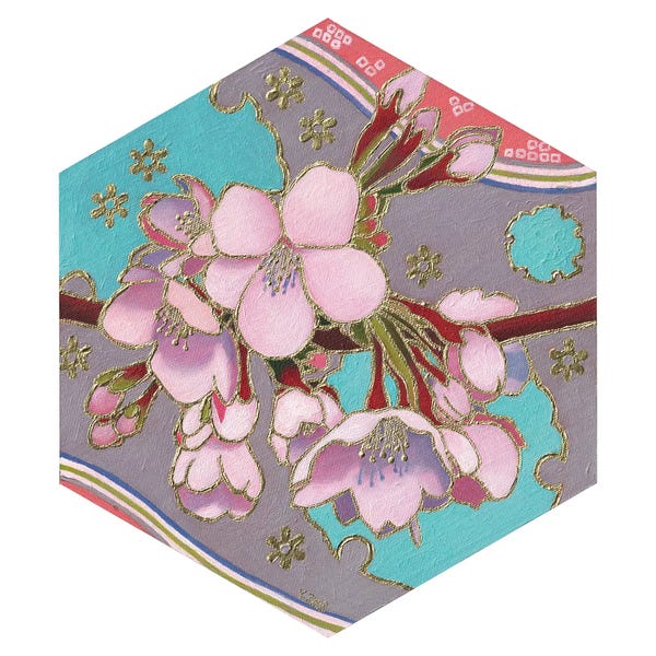Japanese Culture: Sakura Haruyuki Hexagon by Yue Zeng
