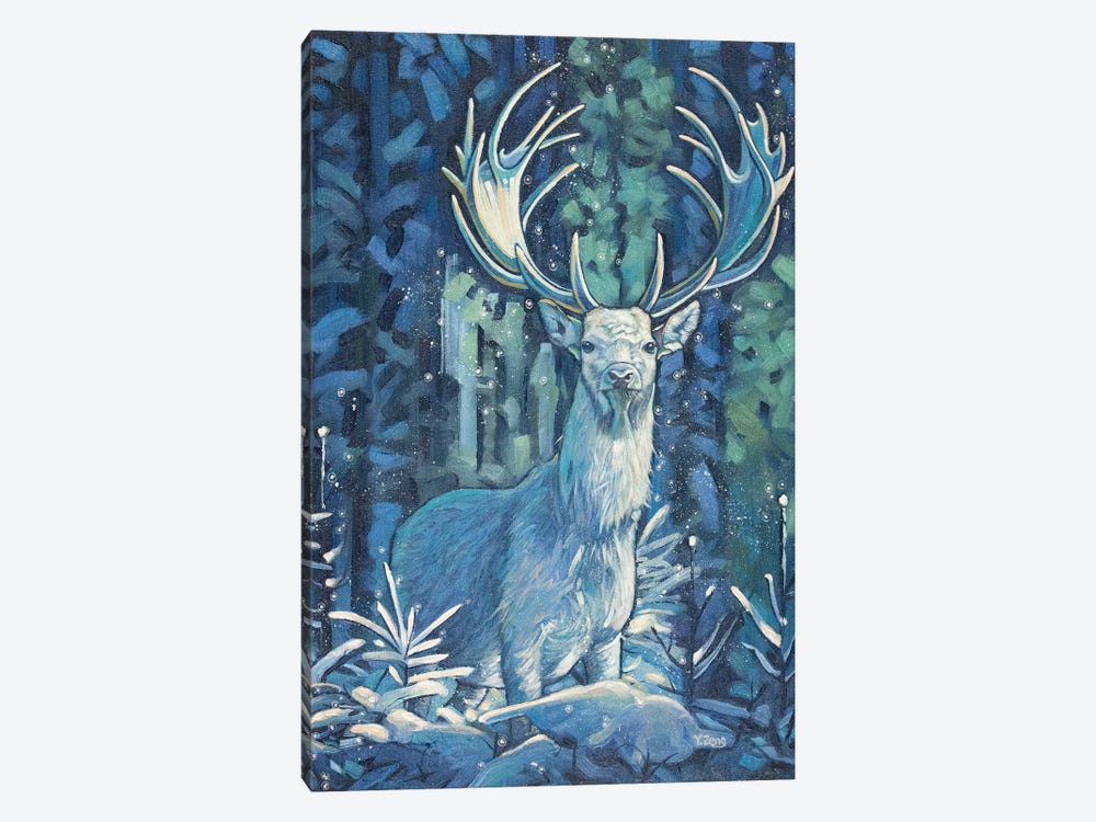 Frosty Stag  Oil by Yue Zeng 1-piece Canvas Wall Art