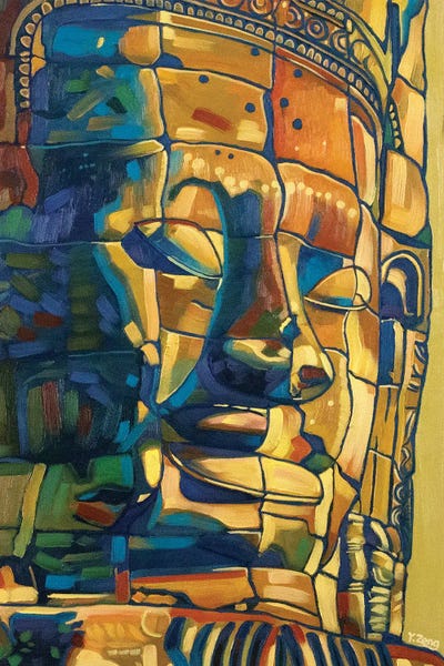 Sculptures & Statues: Khmer Smile Oil by Yue Zeng