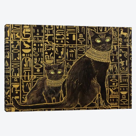 Egyptian Black Cat Apprentice Oil Canvas Print #YZG99} by Yue Zeng Art Print