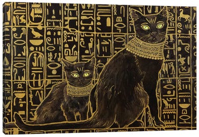 Egyptian Black Cat Apprentice Oil Canvas Art Print - Yue Zeng