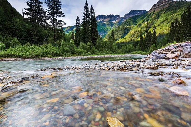 Stream, Rocks, Rushing Water, Glacier National Park, Montana