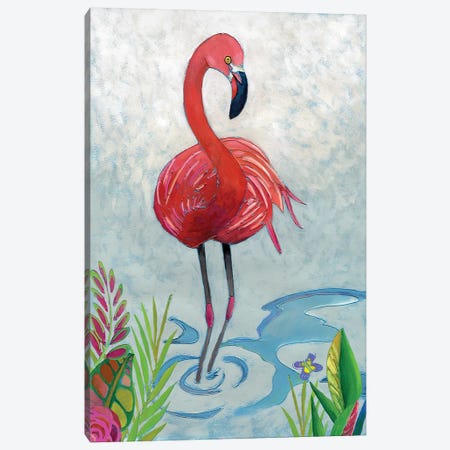 Vivid Flamingo II Canvas Print #ZAR264} by Chariklia Zarris Canvas Art Print